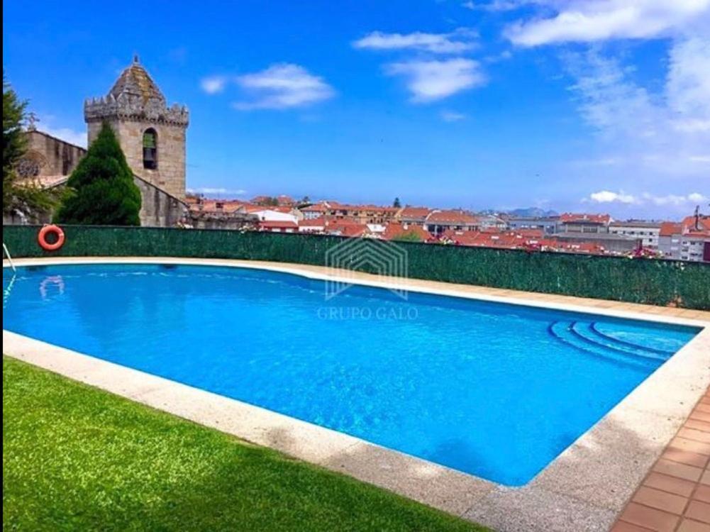 Estudio Impresionantes Vistas Con Terraza Y Piscina Baiona Kültér fotó