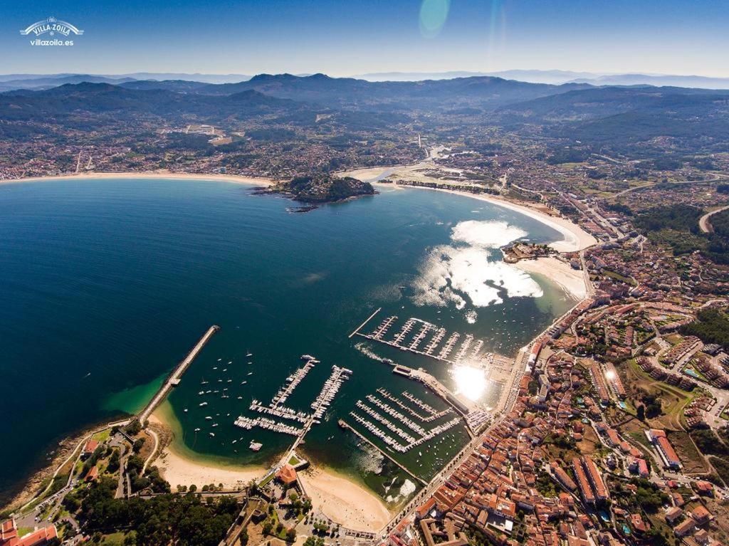 Estudio Impresionantes Vistas Con Terraza Y Piscina Baiona Kültér fotó