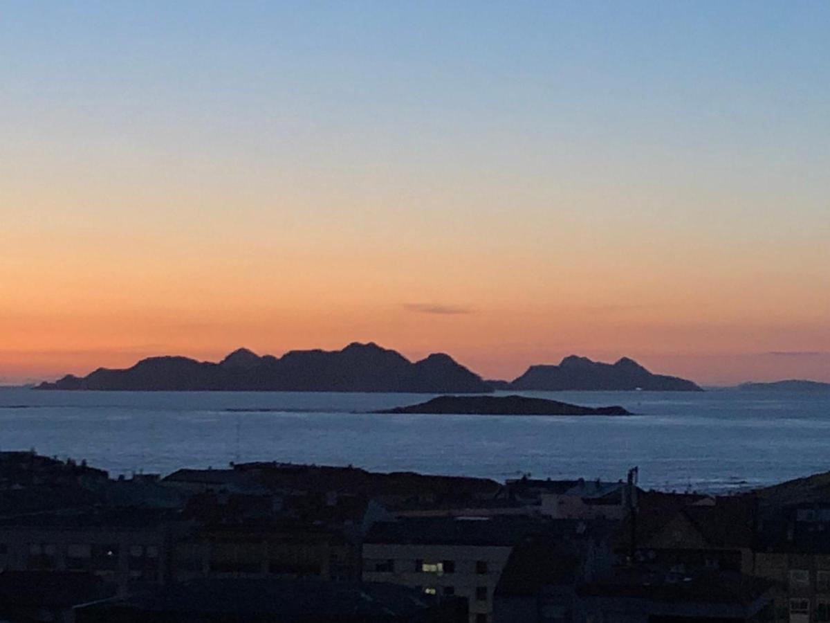 Estudio Impresionantes Vistas Con Terraza Y Piscina Baiona Kültér fotó