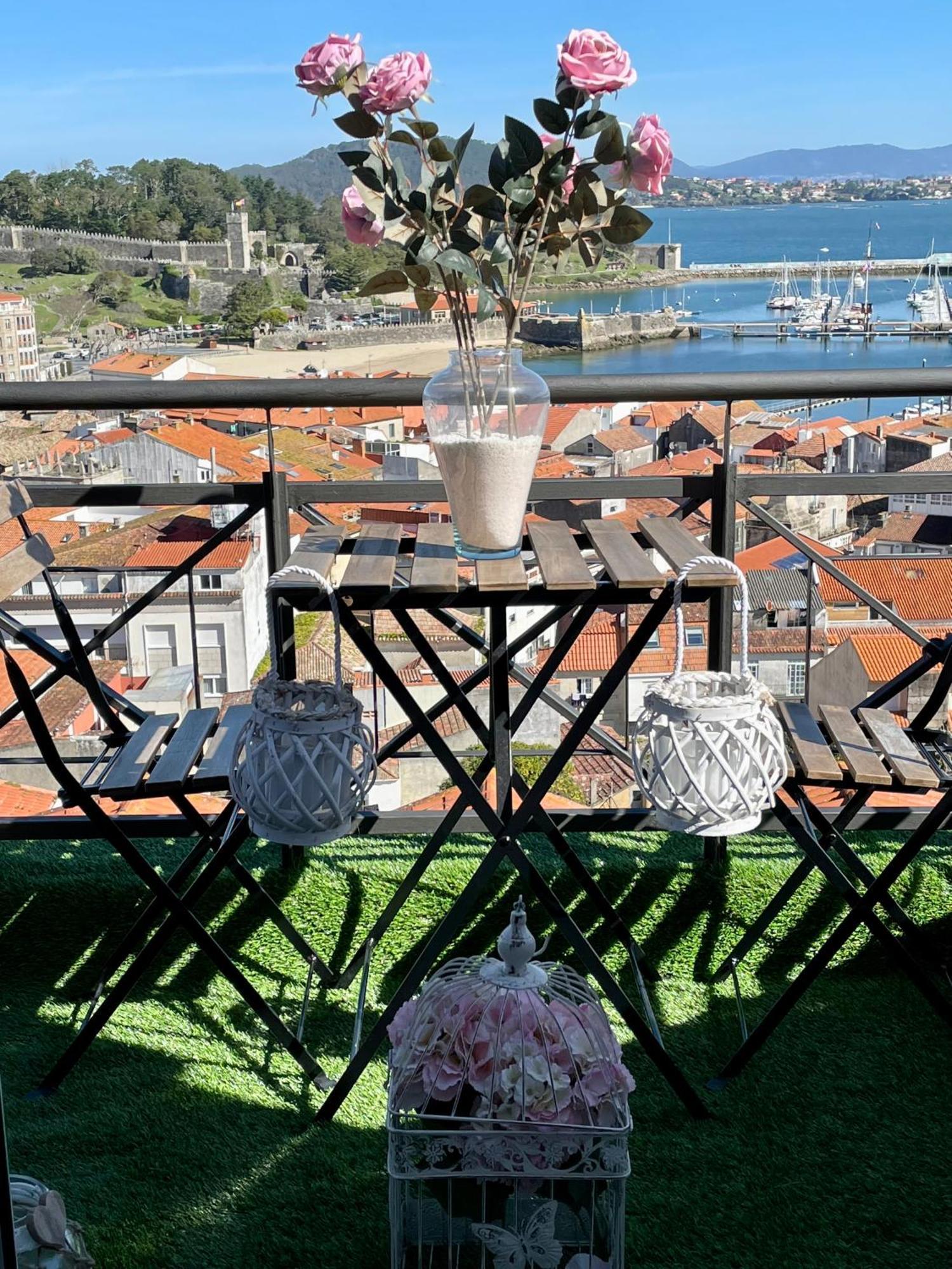 Estudio Impresionantes Vistas Con Terraza Y Piscina Baiona Kültér fotó