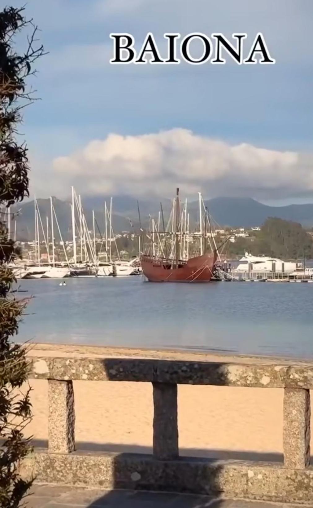 Estudio Impresionantes Vistas Con Terraza Y Piscina Baiona Kültér fotó